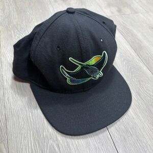 Vintage 90's Tampa Bay‎ Devil Rays Hat USA Made New Era MLB Baseball Black Rare!